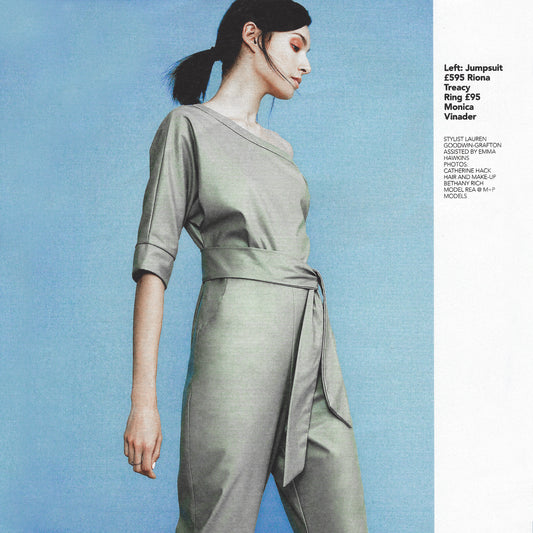 OK! Magazine editorial featuring our Vegan Leather Jumpsuit