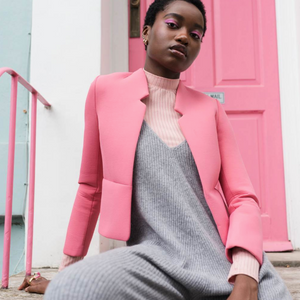 PINK NEOPRENE JACKET FEATURED IN LUCY'S MAGAZINE