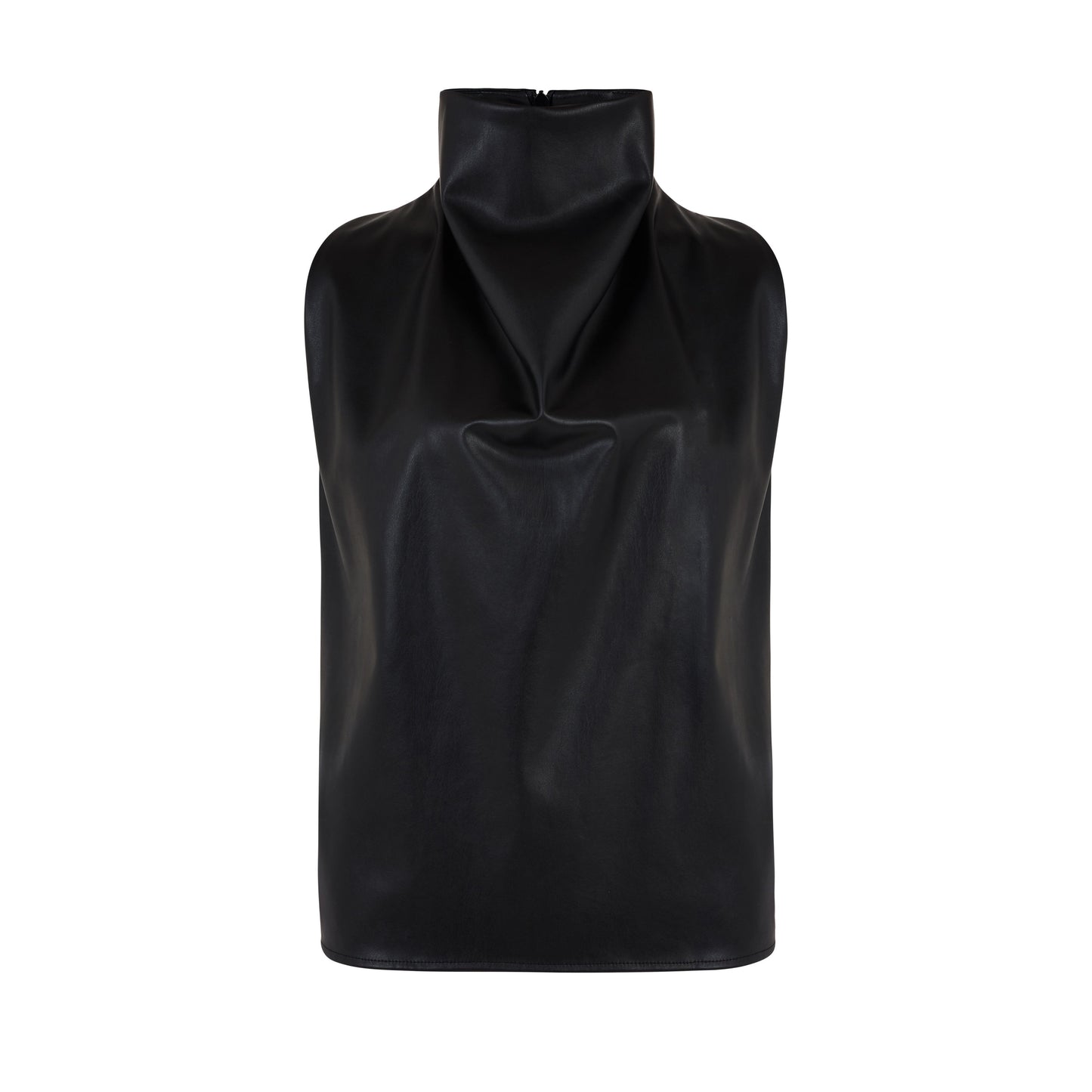 BLACK VEGAN LEATHER TOP