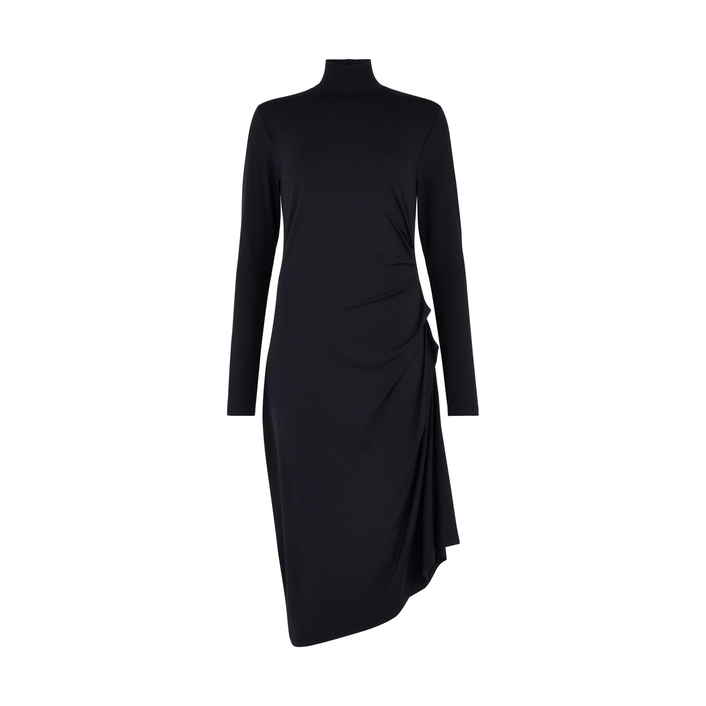 ASYMMETRIC TURTLENECK DRESS