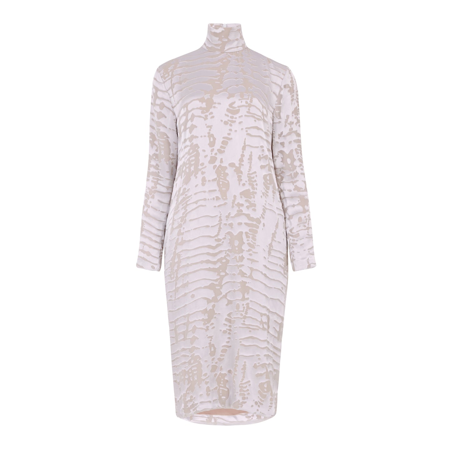 DEVORÉ TURTLENECK BUSTLE DRESS