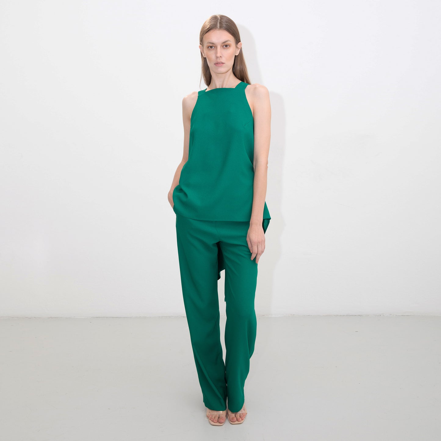 GREEN TUXEDO TROUSERS
