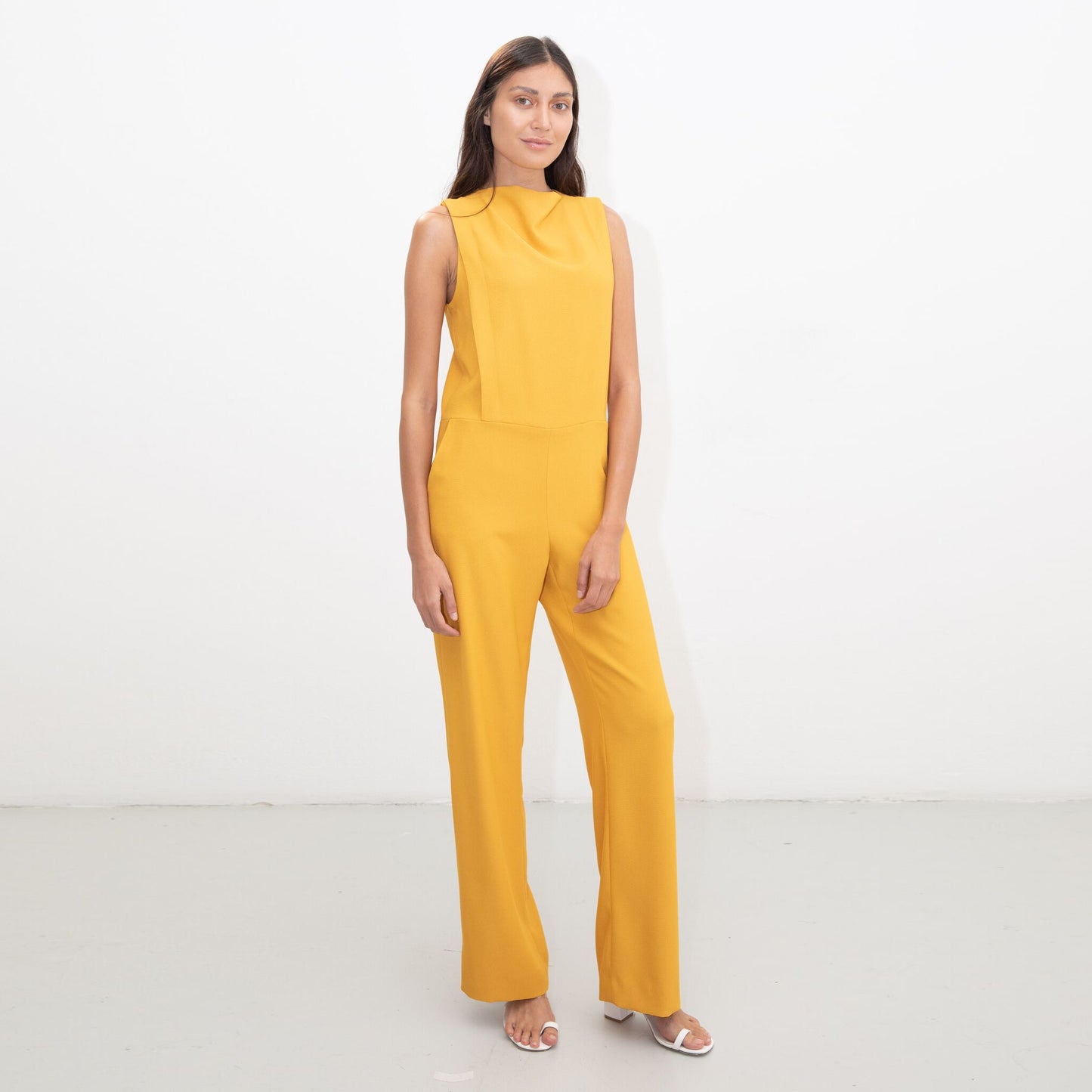 YELLOW TUXEDO JUMPSUIT