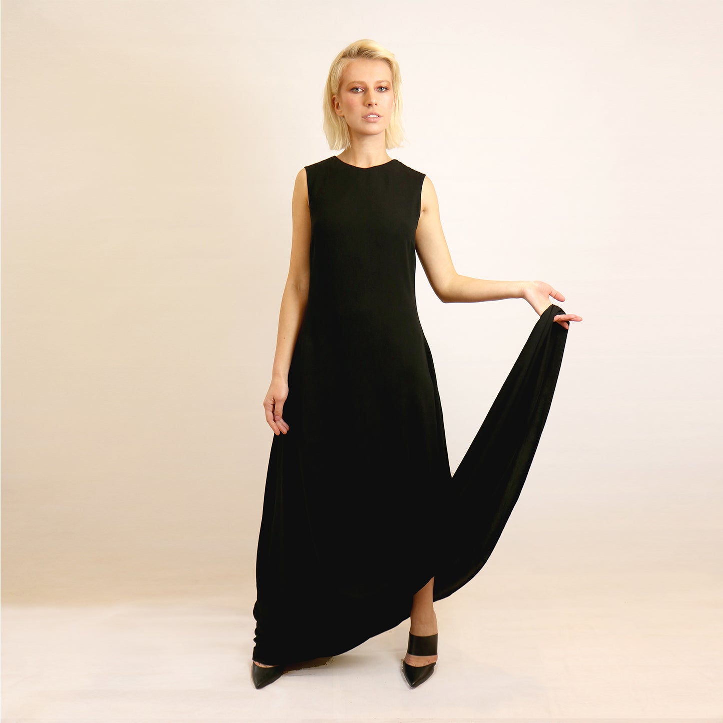 ASYMMETRIC BLACK CLAN DRESS