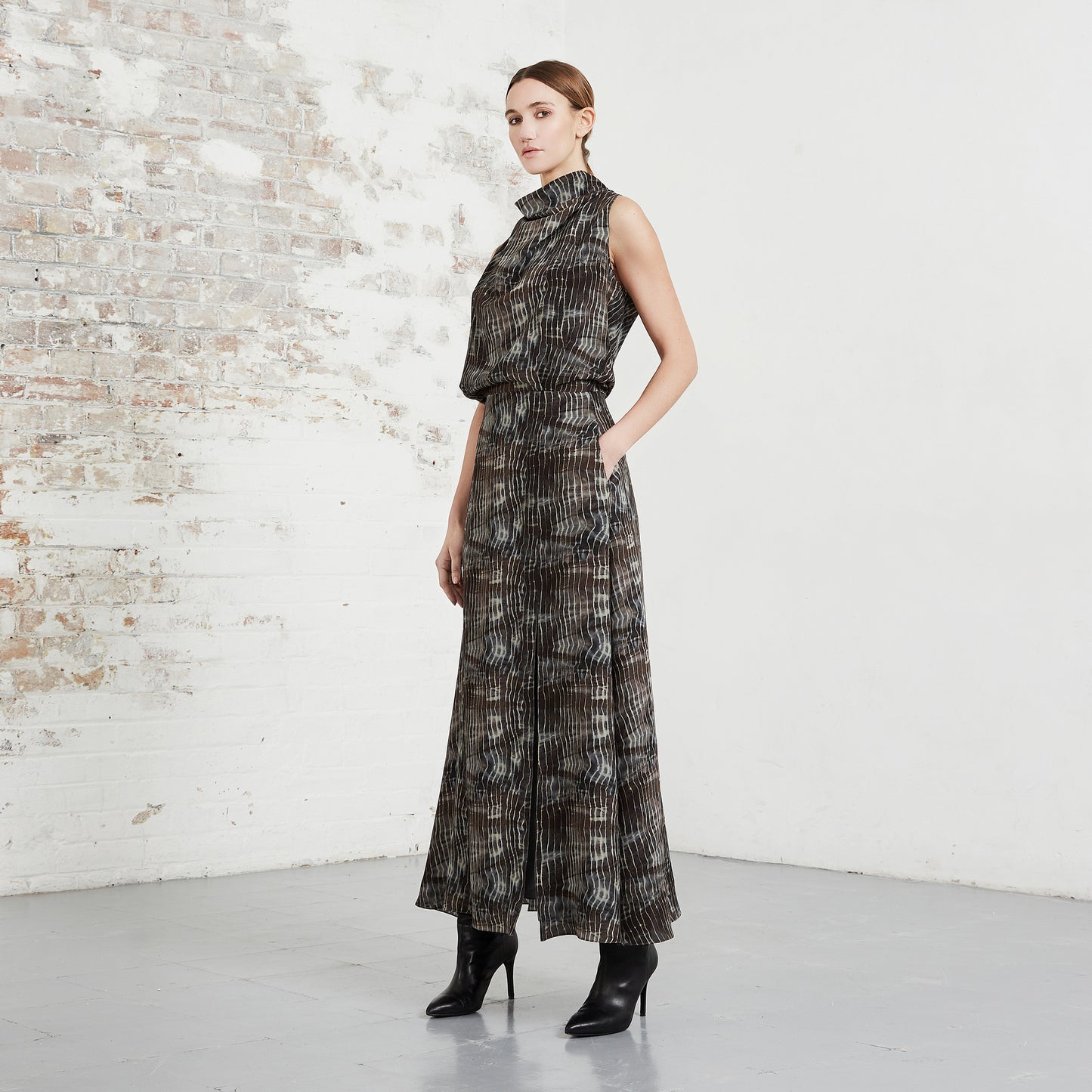 COWL NECK RACERBACK DRESS