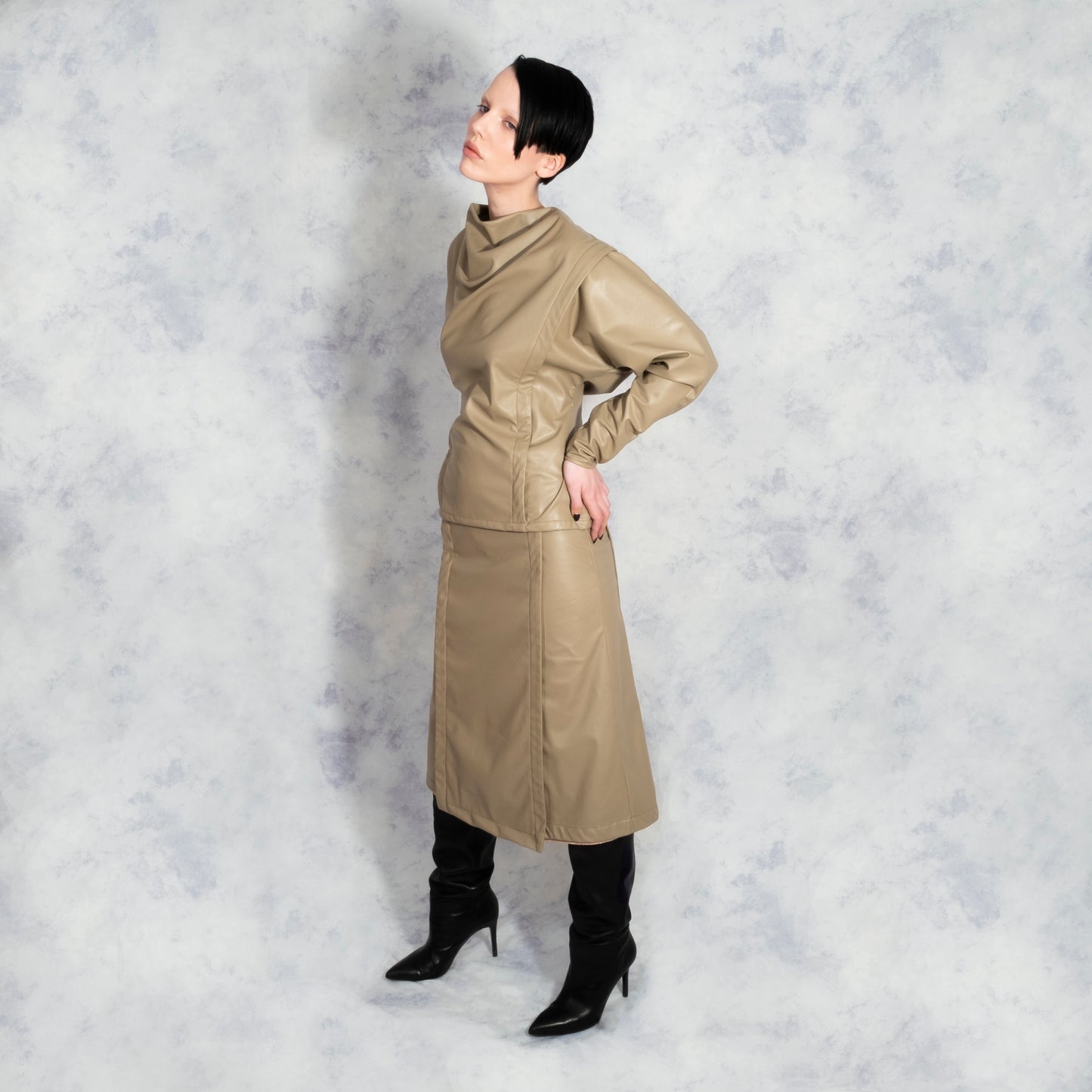 VEGAN LEATHER KILT SKIRT
