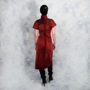 RED COLLAR KIMONO DRESS