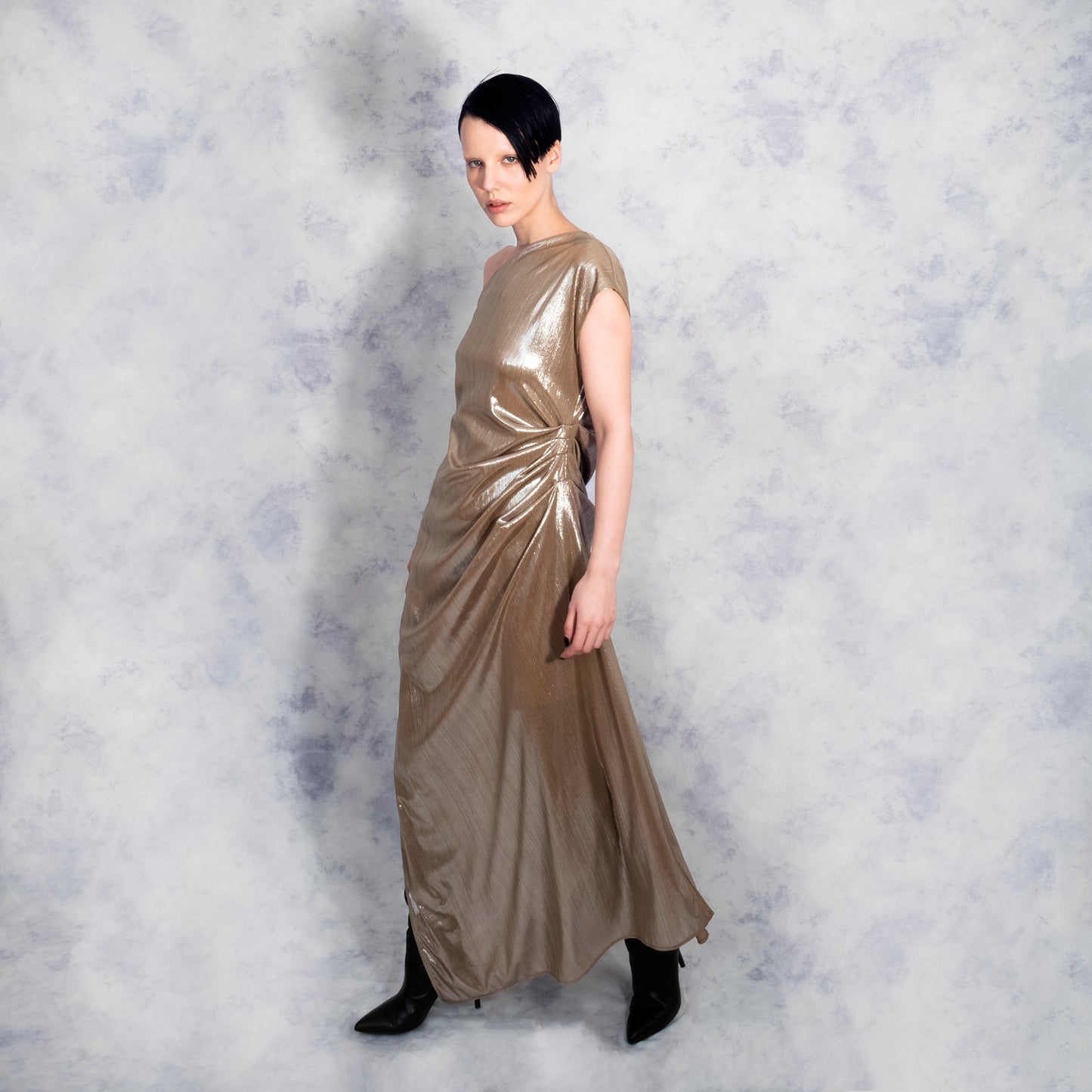 GOLD ASYMMETRIC DRESS