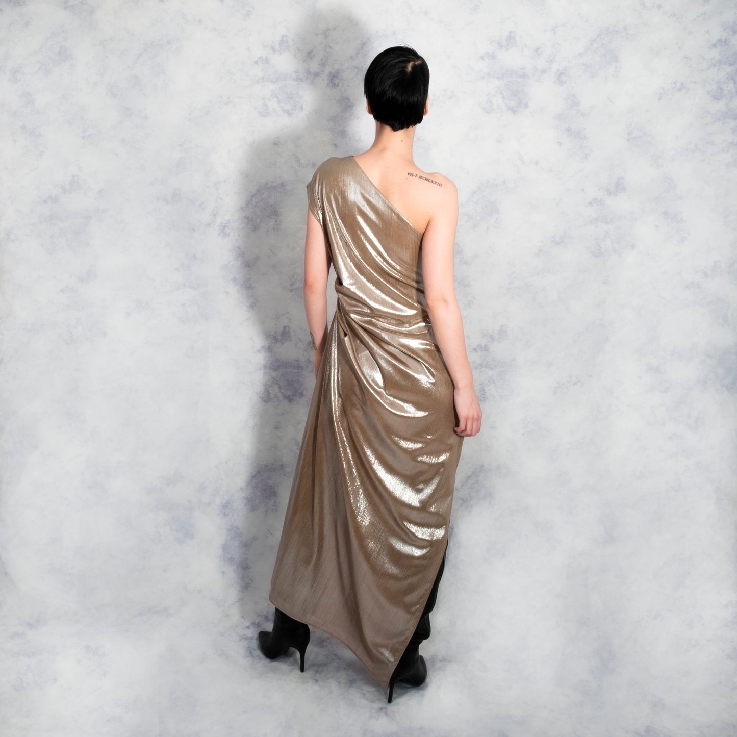 GOLD ASYMMETRIC DRESS