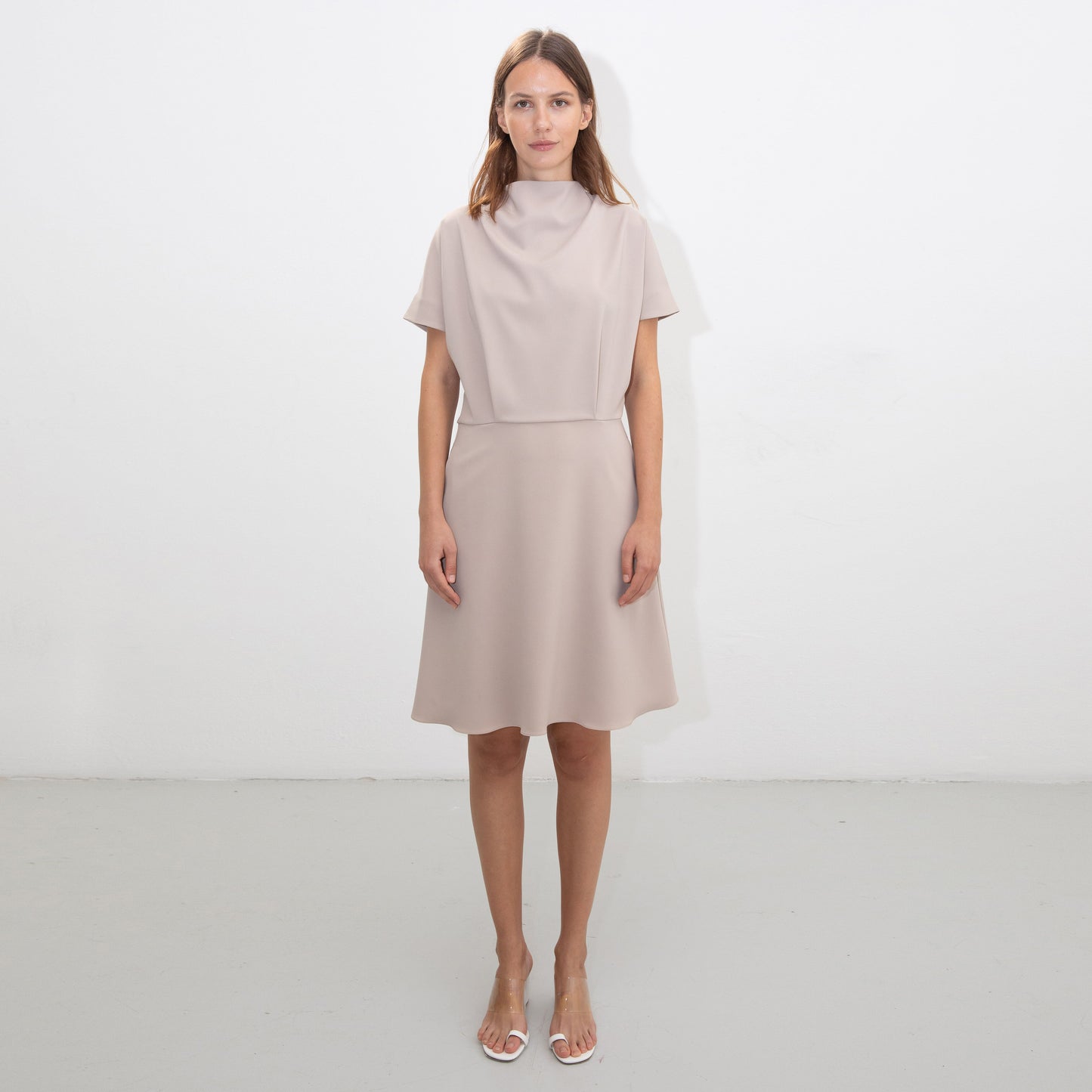 NUDE KIMONO SLEEVE DRESS