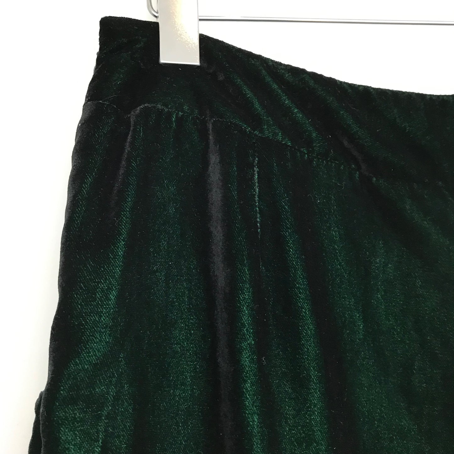 GREEN VELVET WIDE LEG TROUSERS