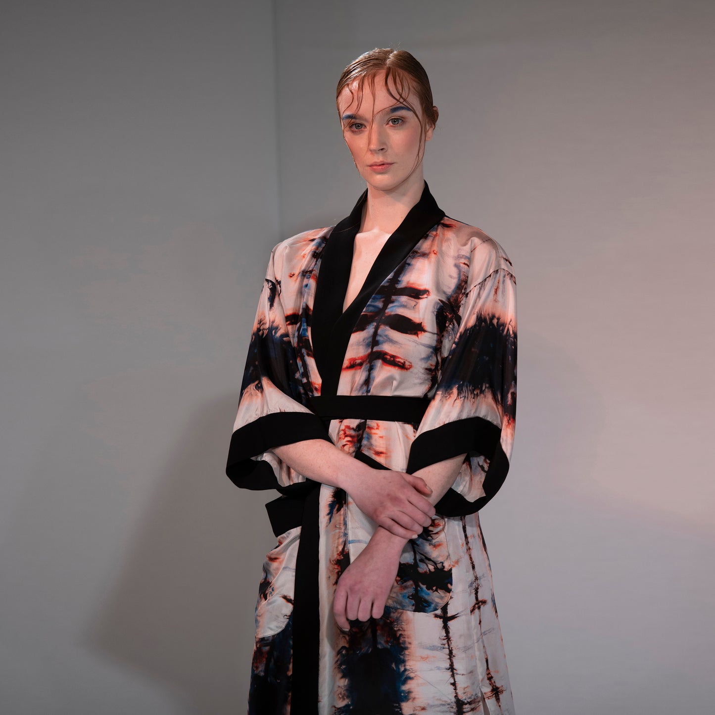 riona treacy silk kimono tie dye shibori