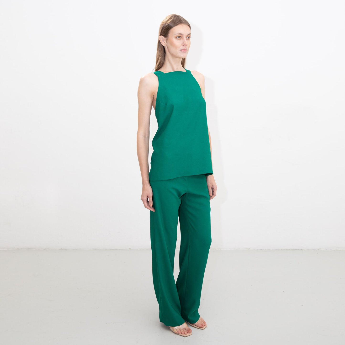 GREEN TUXEDO TROUSERS
