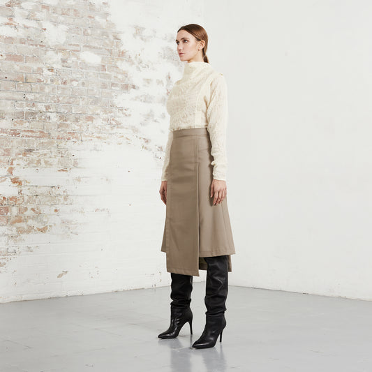 VEGAN LEATHER SAMURAI SKIRT
