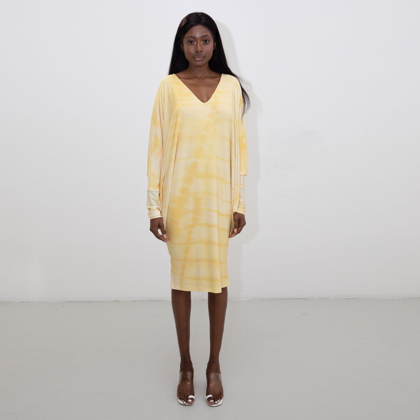 YELLOW SHIBORI STINGRAY DRESS