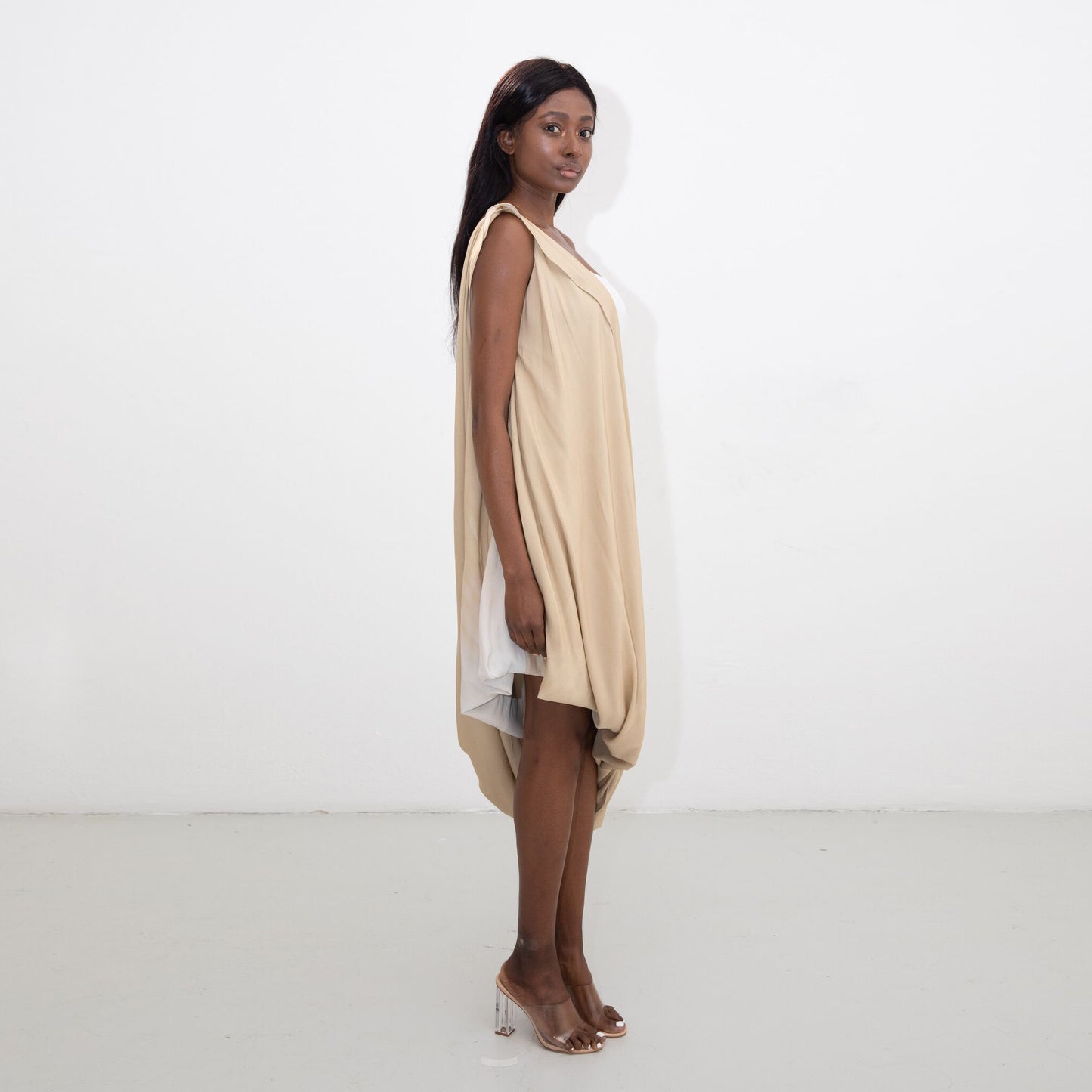 DIP-DYE ASYMMETRIC CLAN DRESS