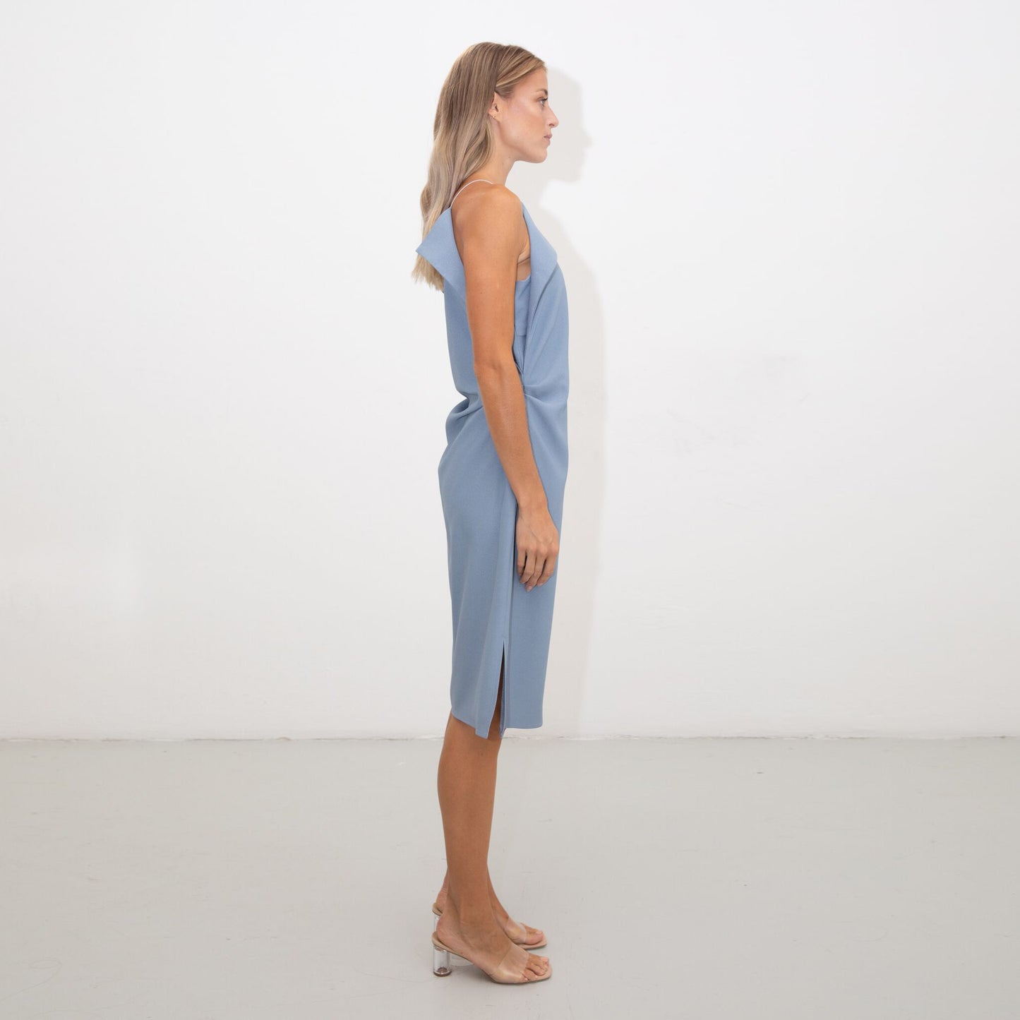 BLUE ORIGAMI CAMISOLE DRESS
