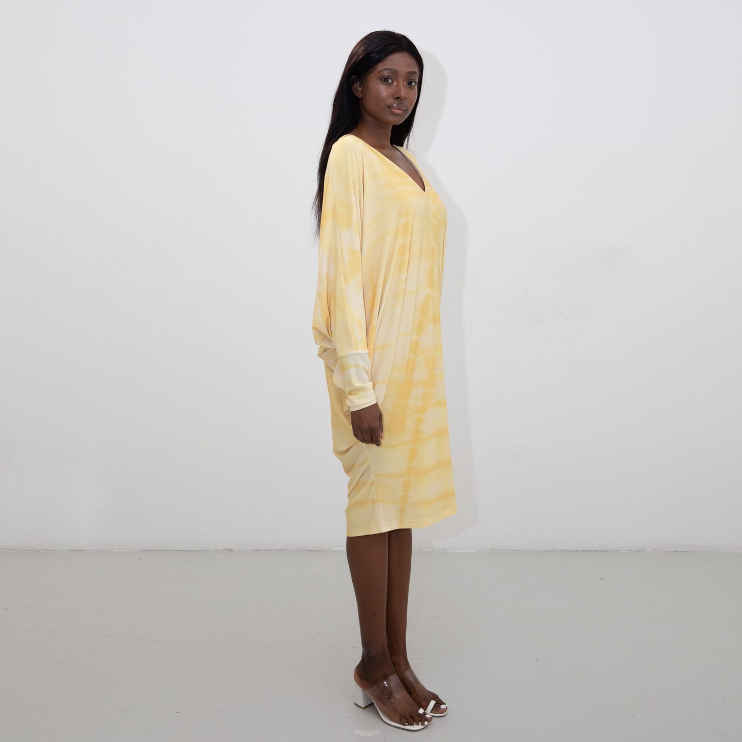 YELLOW SHIBORI STINGRAY DRESS