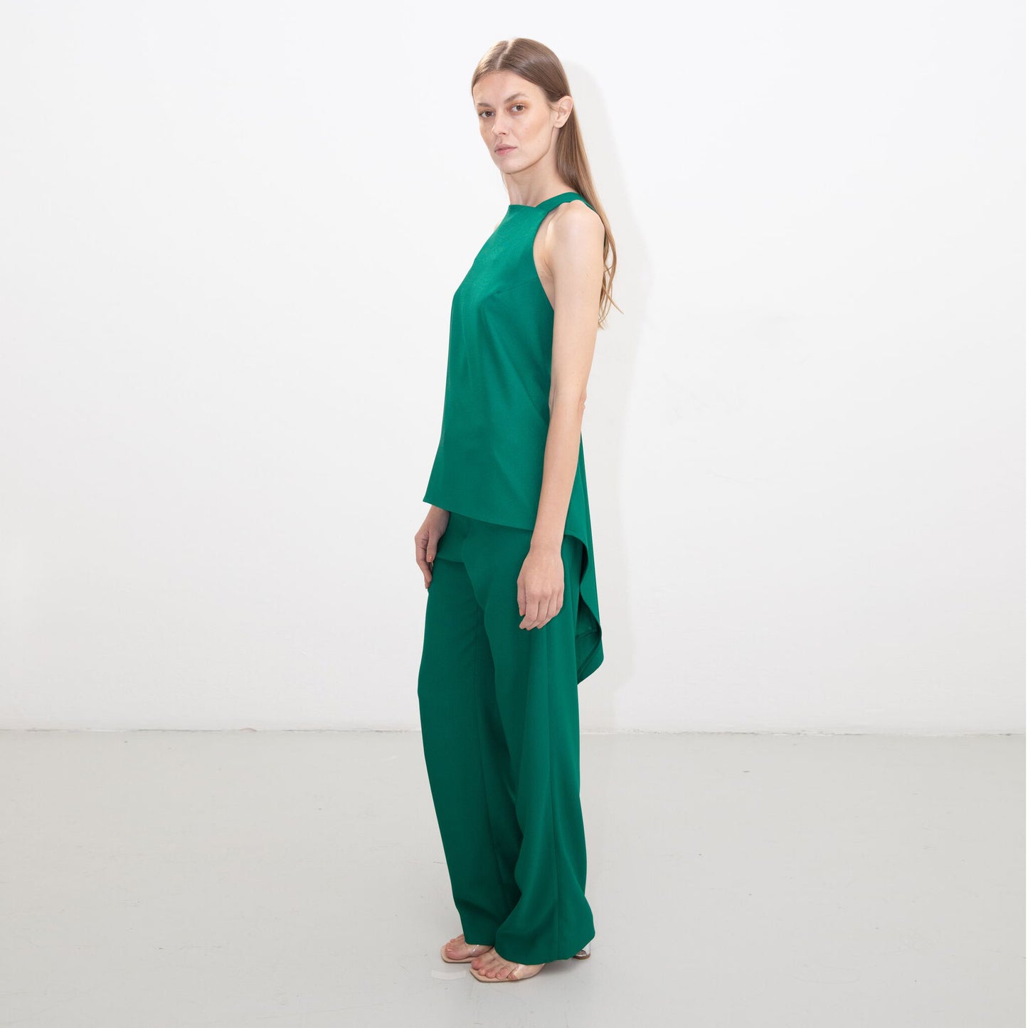 GREEN TUXEDO TROUSERS