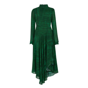 GREEN SHIBORI GUEST DRESS