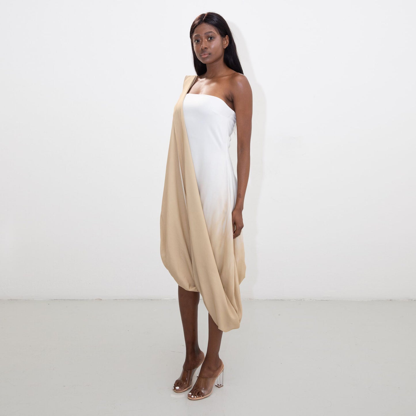 DIP-DYE ASYMMETRIC CLAN DRESS