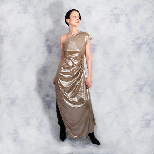 GOLD ASYMMETRIC DRESS