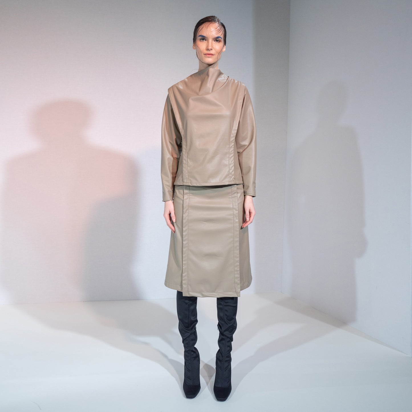 VEGAN LEATHER KILT SKIRT
