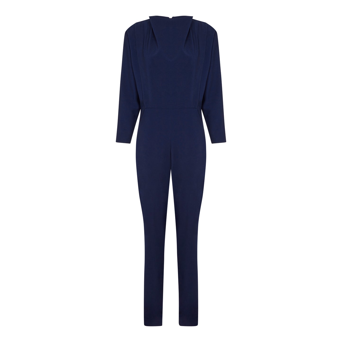 NAVY COWL NECK JUMPSUIT