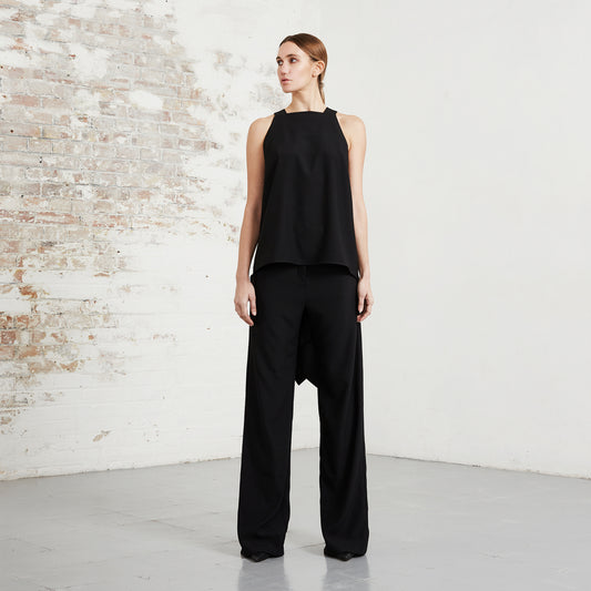 BLACK TUXEDO TROUSERS