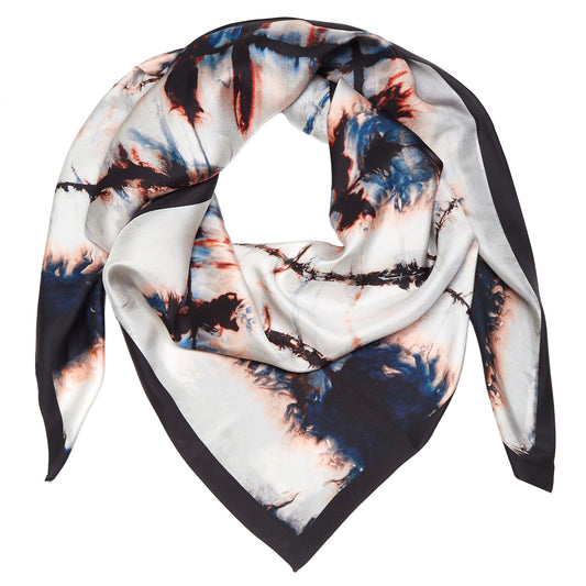 riona treacy AW19 silk scarf tie dye black dragonfly