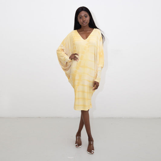 YELLOW SHIBORI STINGRAY DRESS