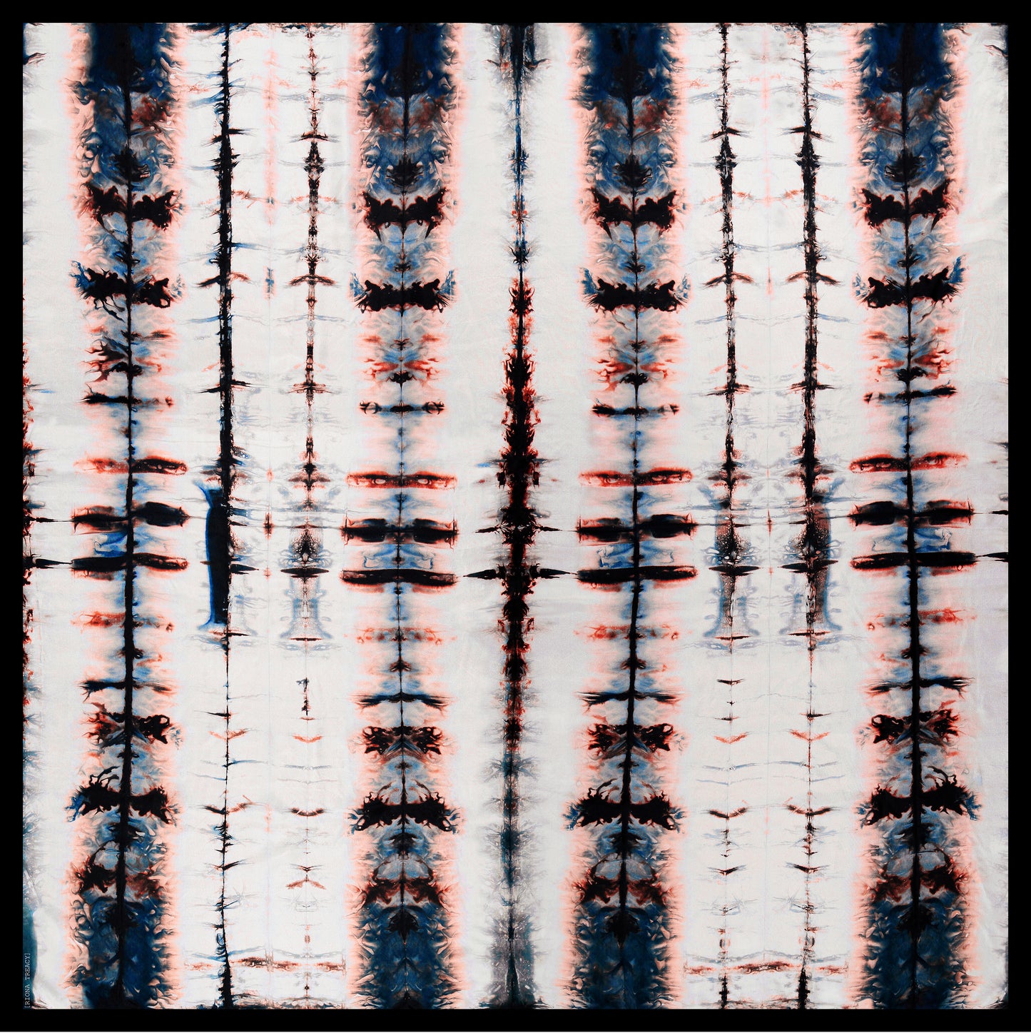 riona treacy AW19 silk scarf tie dye black dragonfly